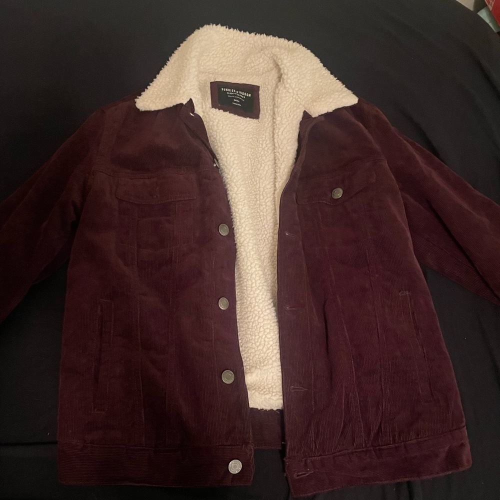 BURGUNDY CORDUROY JACKET